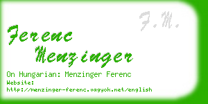 ferenc menzinger business card